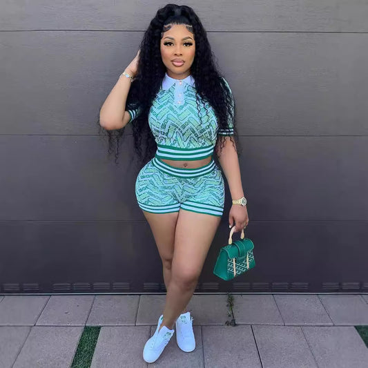 Digital Printing Abstract Retro Casual Patchwork Suits