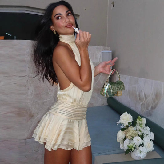 Women's Sleeveless Backless Sexy Mini Dress Dresses