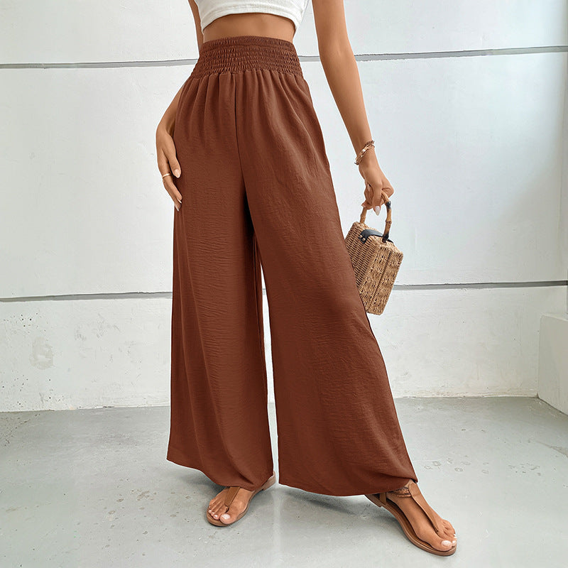 Waist Casual Simple Pure Color Elastic Pants