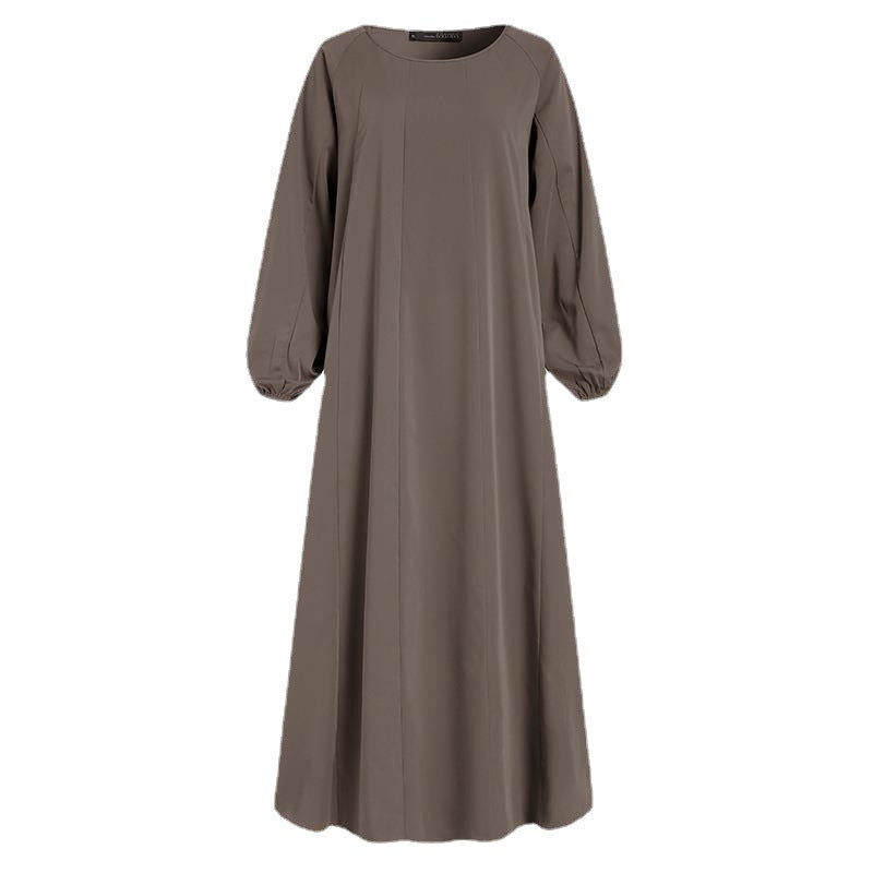 Temperament Commute Solid Color Dress Islamic Dresses