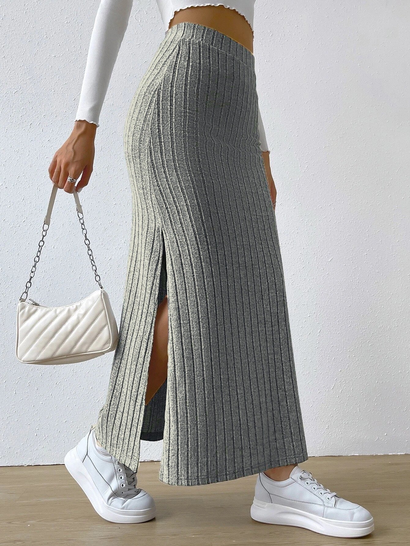 Women's High Waist Side Slim Fit Slit Skirts