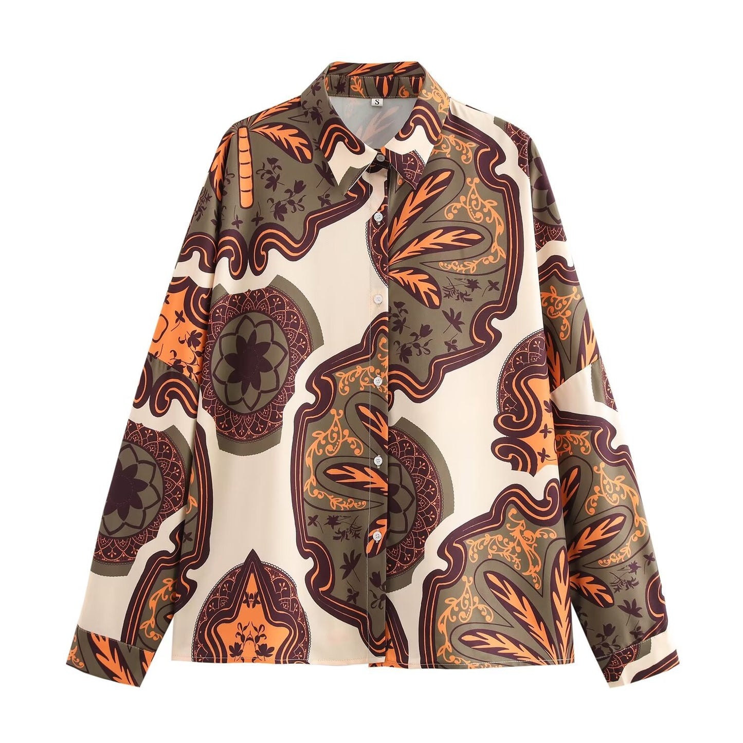 Women's Fashion Loose Slimming Printed Shirt Casual Suits