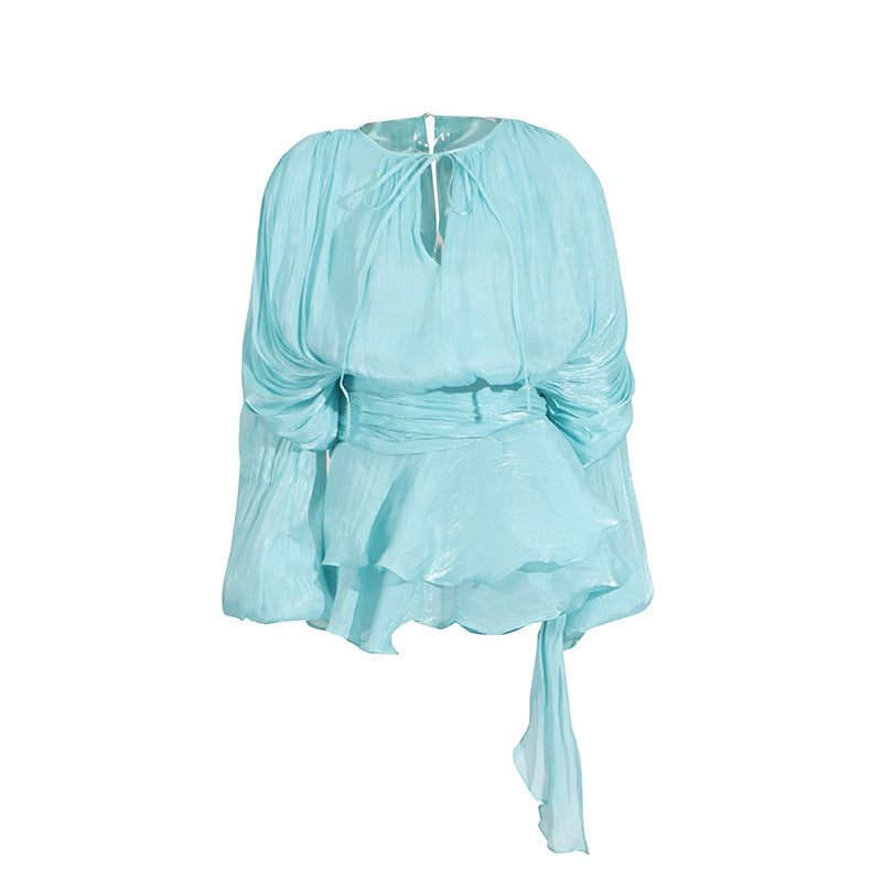 Spring Fashion Small People Pure Want Hollow Pleated Dresses