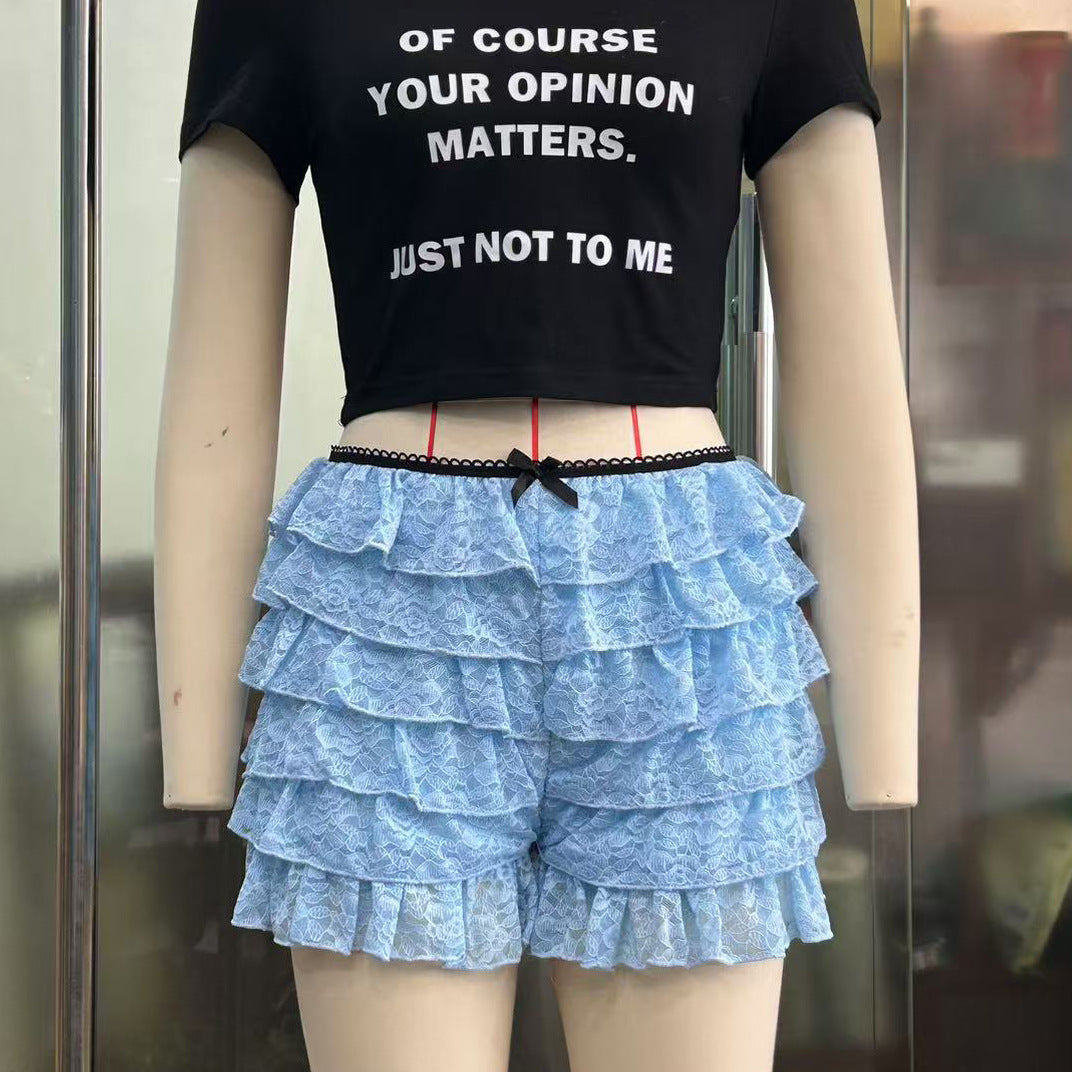Sweet Pure Desire Casual Lace Solid Shorts
