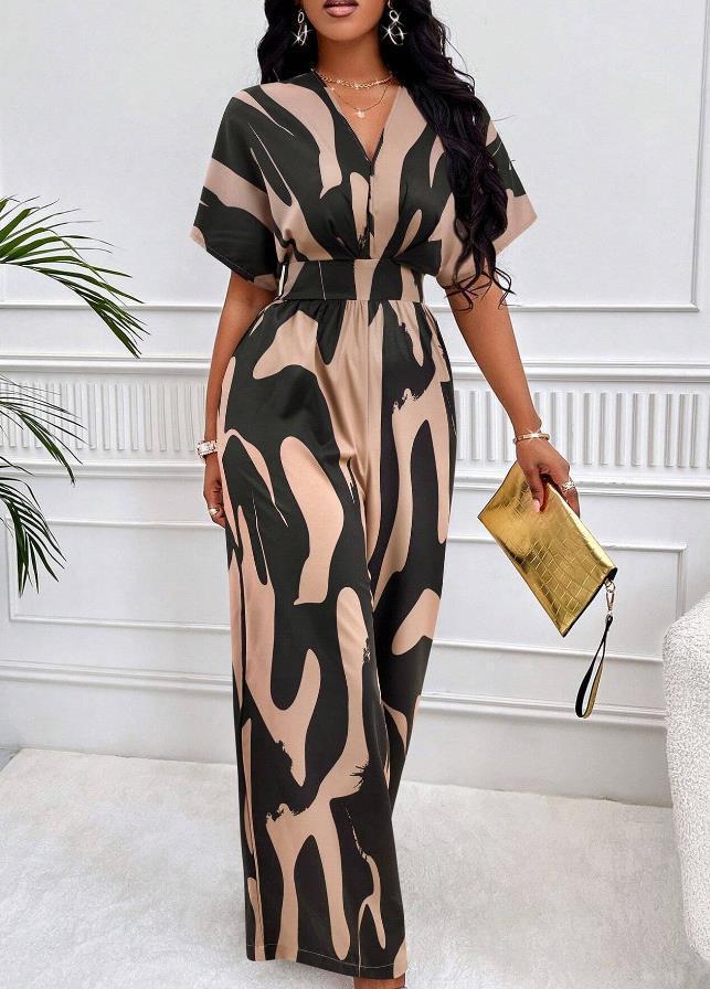 Women's Glamorous Charming Sleeve Printed Fashion Jumpsuits
