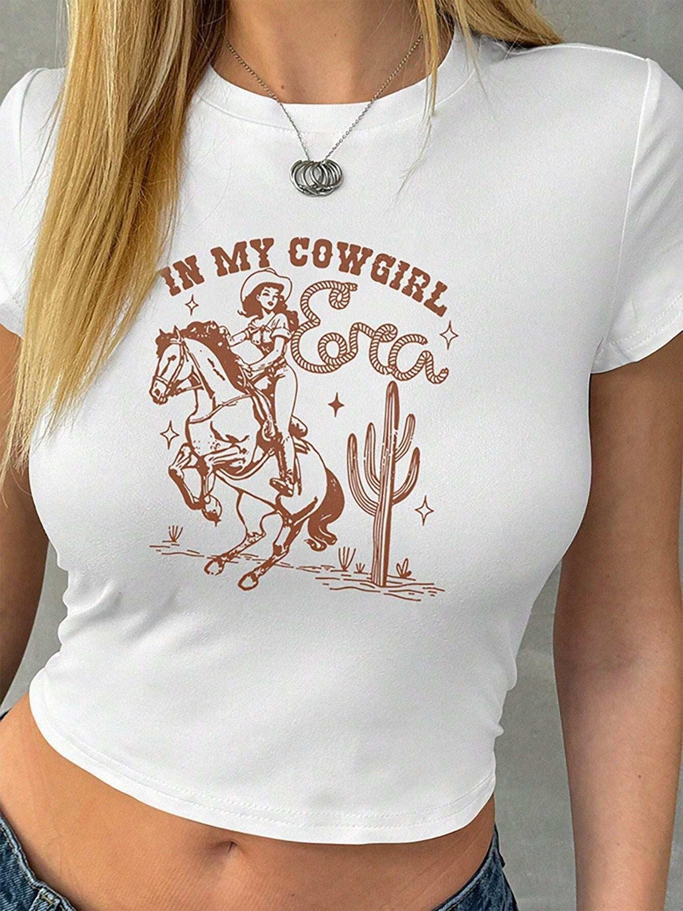 Women's Summer Sweet Spicy Printed T-shirt Personality Blouses