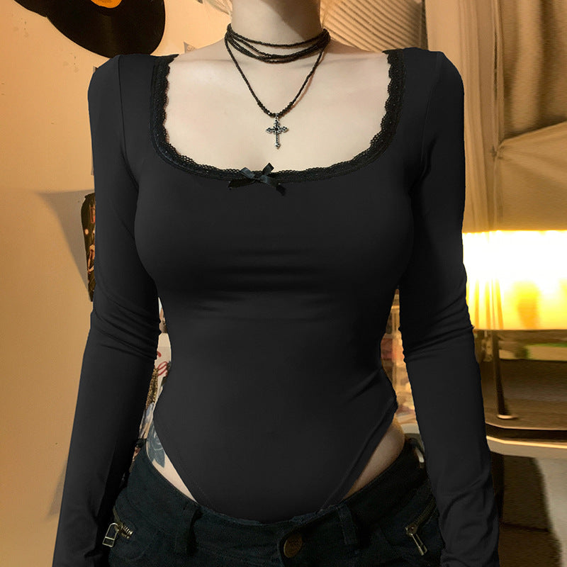 Sweet Spicy Style Lace Bow Tight-fitting Cinched Jumpsuits