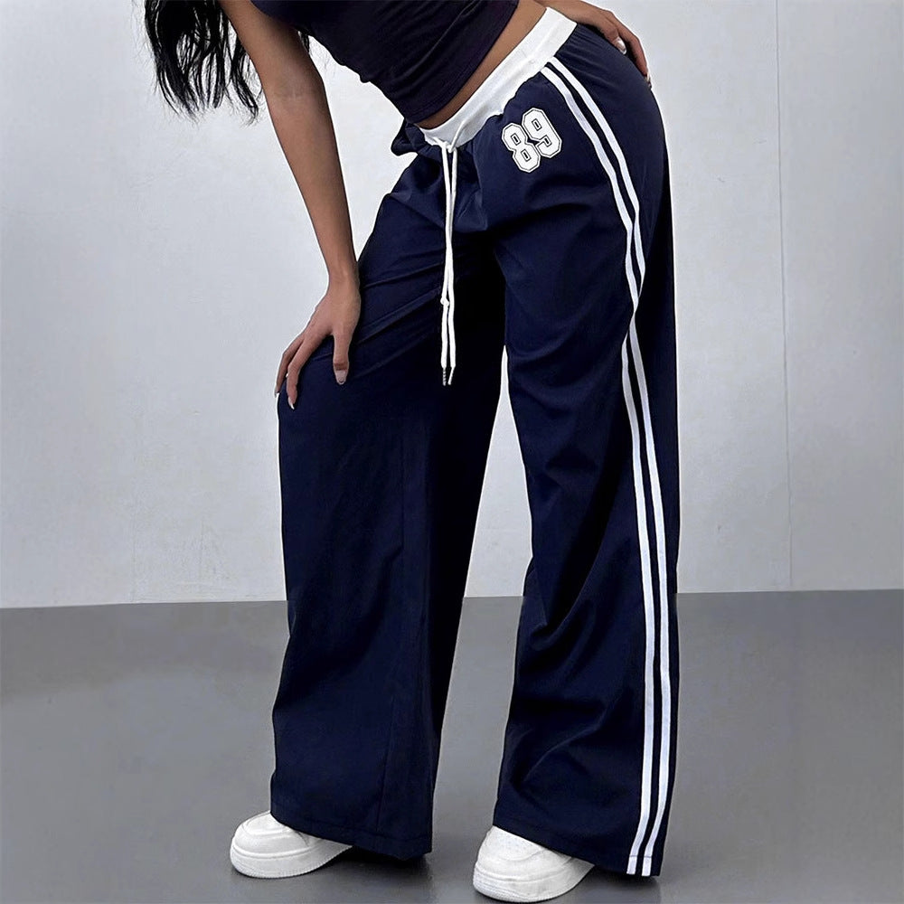 High Waist Loose Straight Casual Track Pants