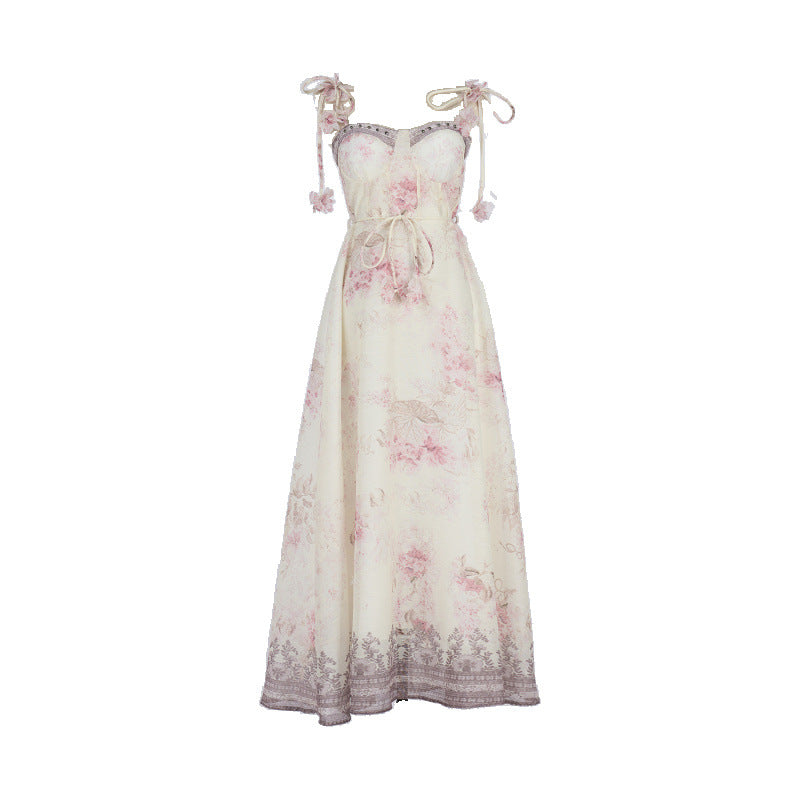 Summer Floral Print Sling Fishbone Fairy Dresses