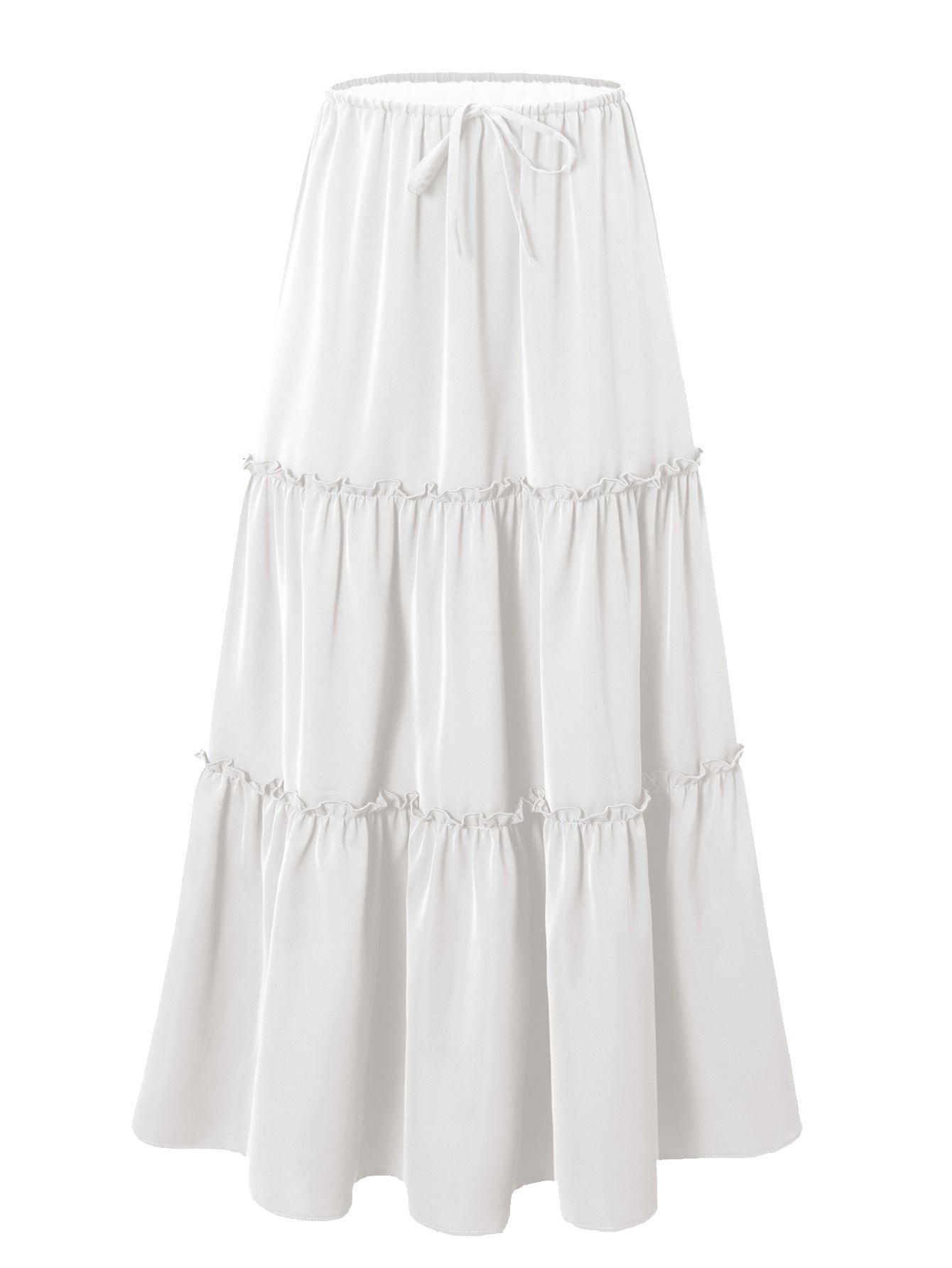 Women's High Waist Elastic Pocket Long Adjustable Skirts