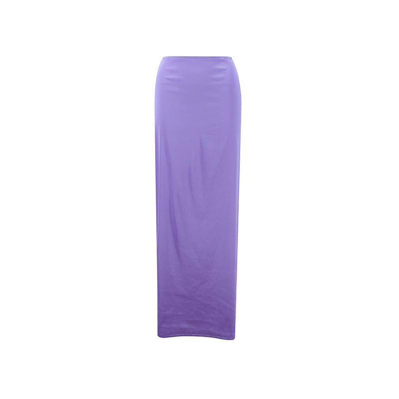Fit Long Dress Irregular Drape Flab Skirts