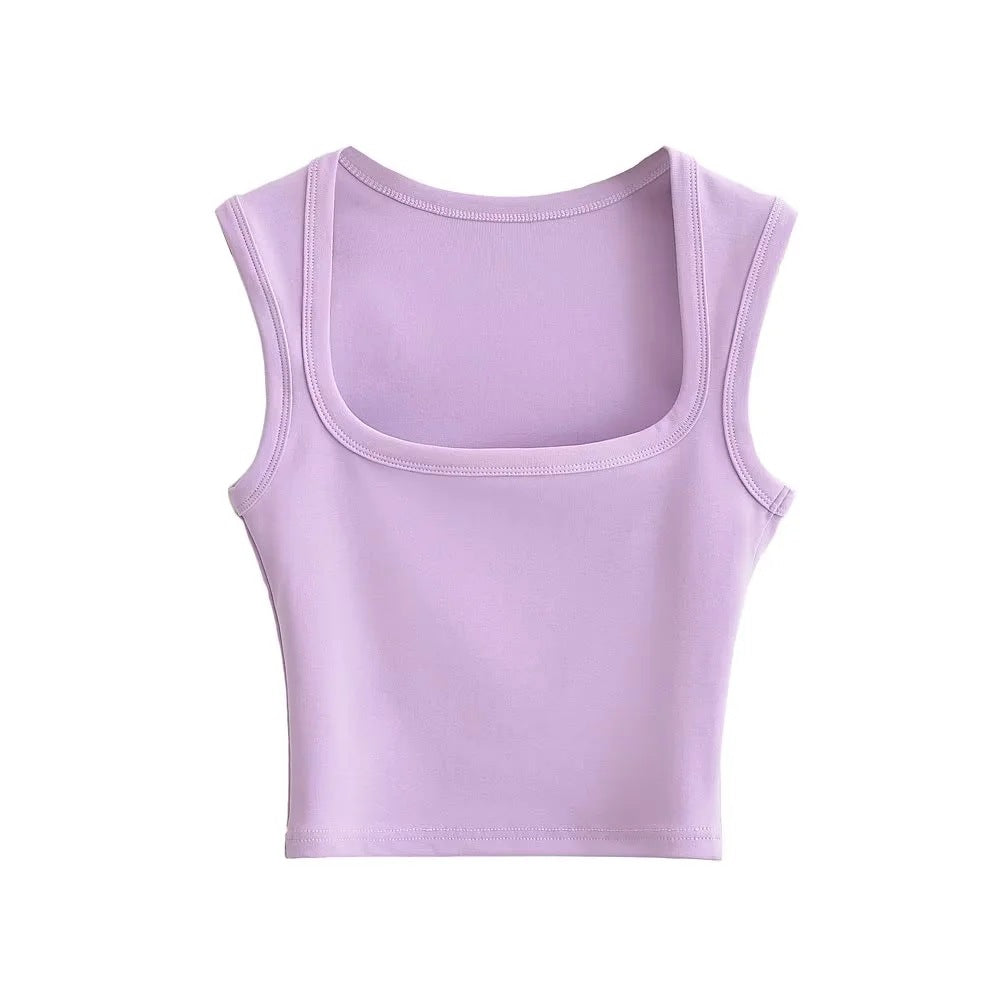 Women's Summer Sexy Deep Square Collar Tight-fitting Tops