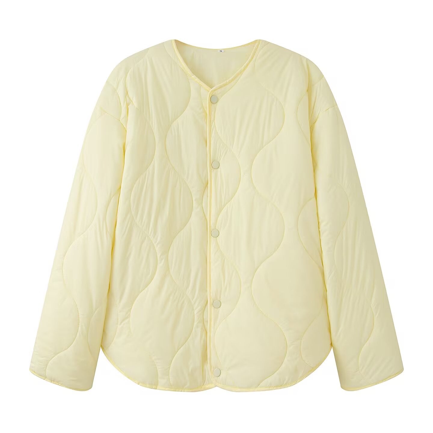 Casual Round Neck Rhombus Cotton Thickened Coats