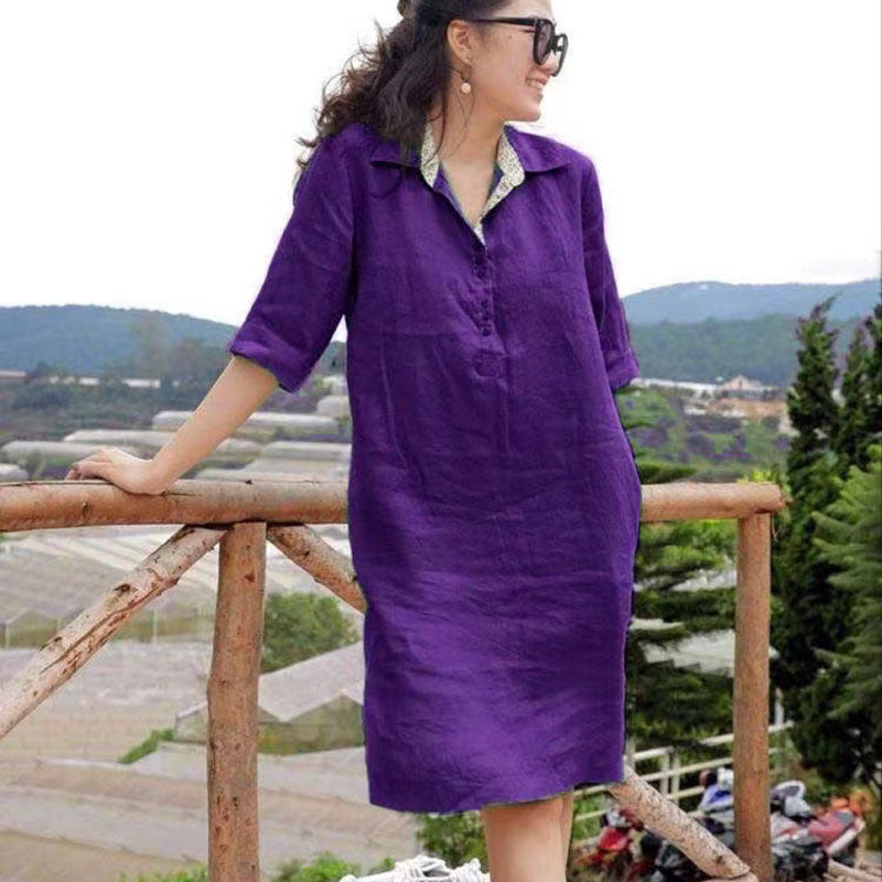Women's Mom Design Sense Niche Loose Mid-length Dresses