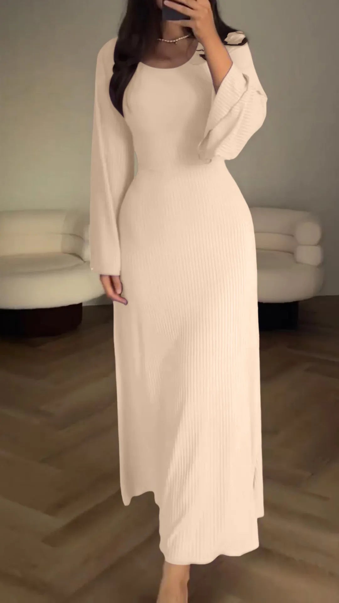 Women's Long Sleeve Split Loose Leisure Professional Dresses