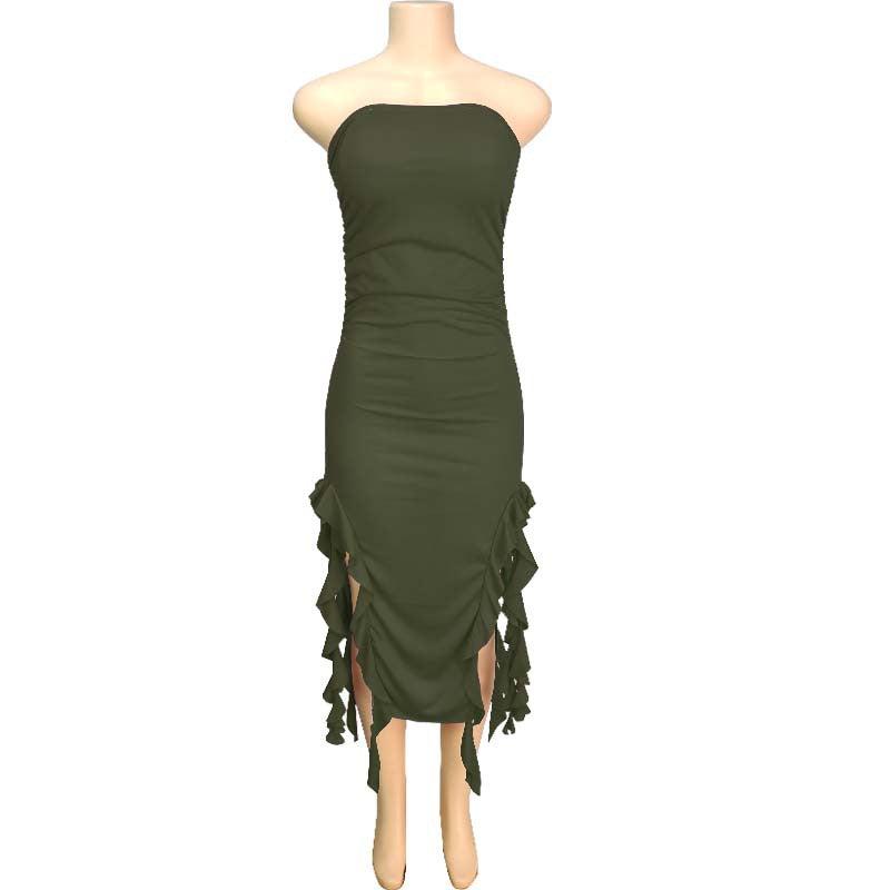Women's Fashion Sexy Personalized Chest Wrap Irregular Dresses