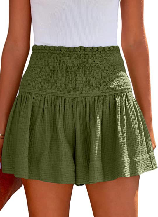 Women's Cotton High Elastic Waist Casual Overseas Shorts