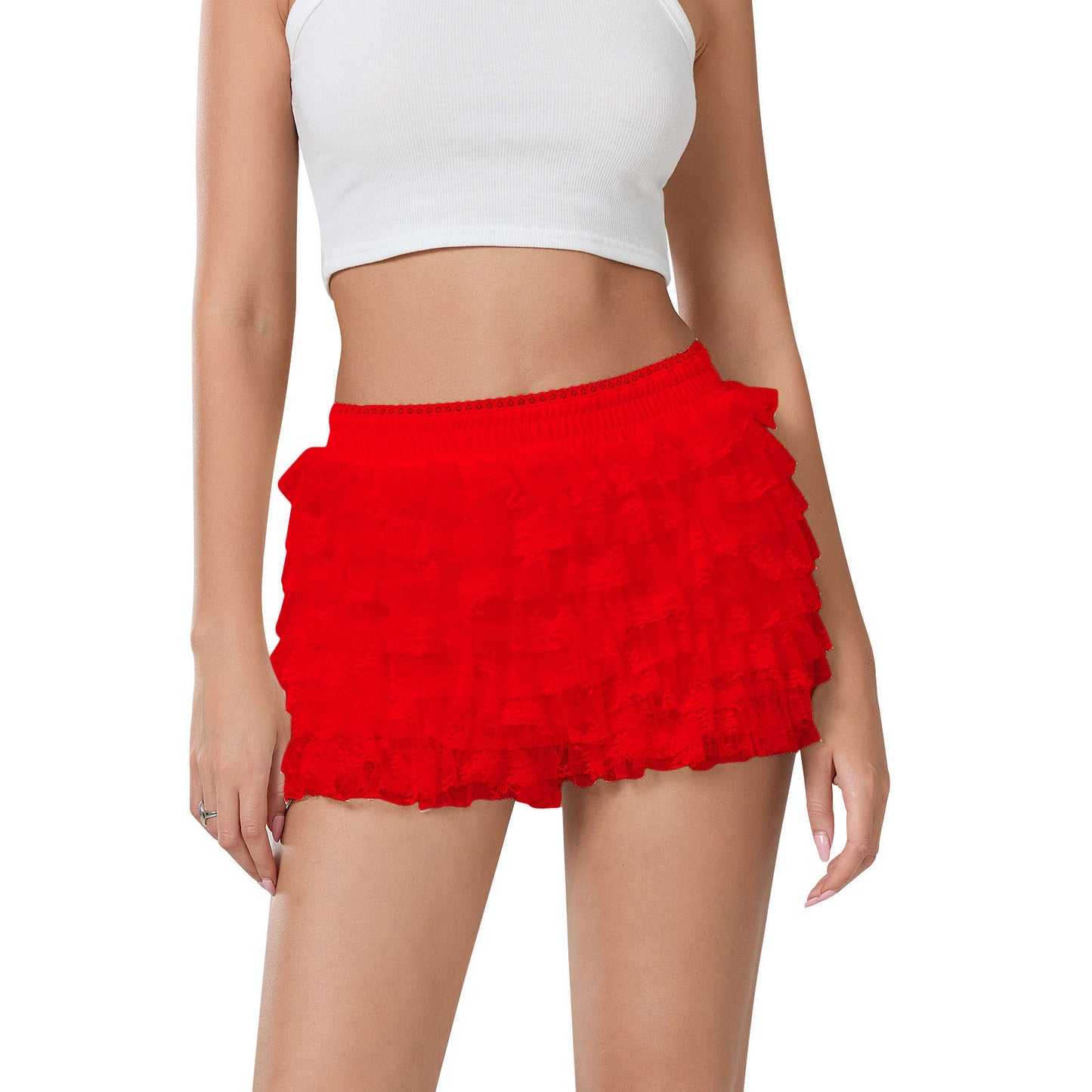 Women's Ruffled Wave Solid Color Lolita Low Skirts