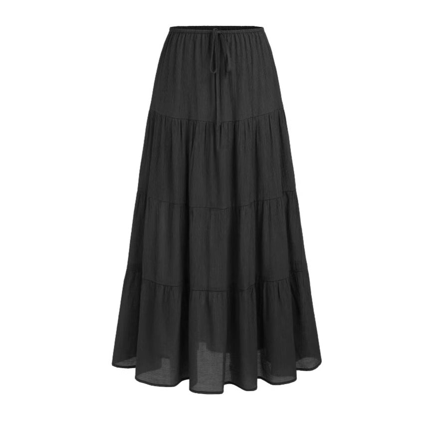 Women's Waist Elastic Large Swing Loose Patchwork Skirts