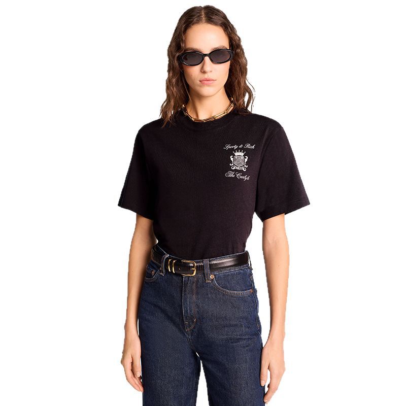 Women's North American Niche Letter Crown Shield Cotton Blouses