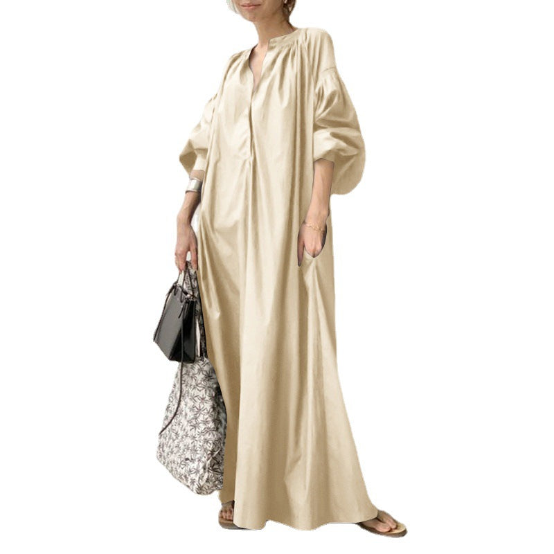 Women's Linen Dress Style Simple Loose Casual Dresses