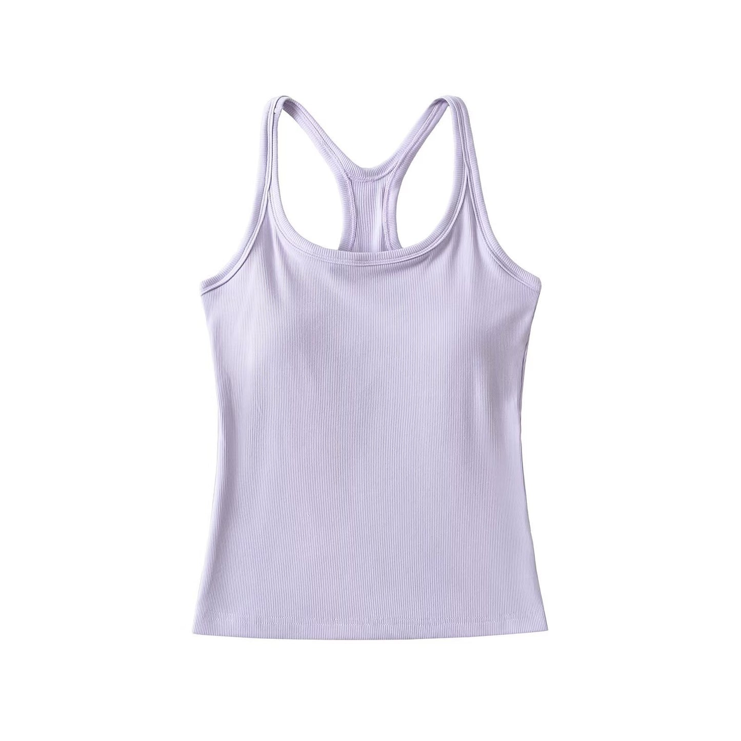 Women's Chest Pad Summer Stretch Solid Color Tops