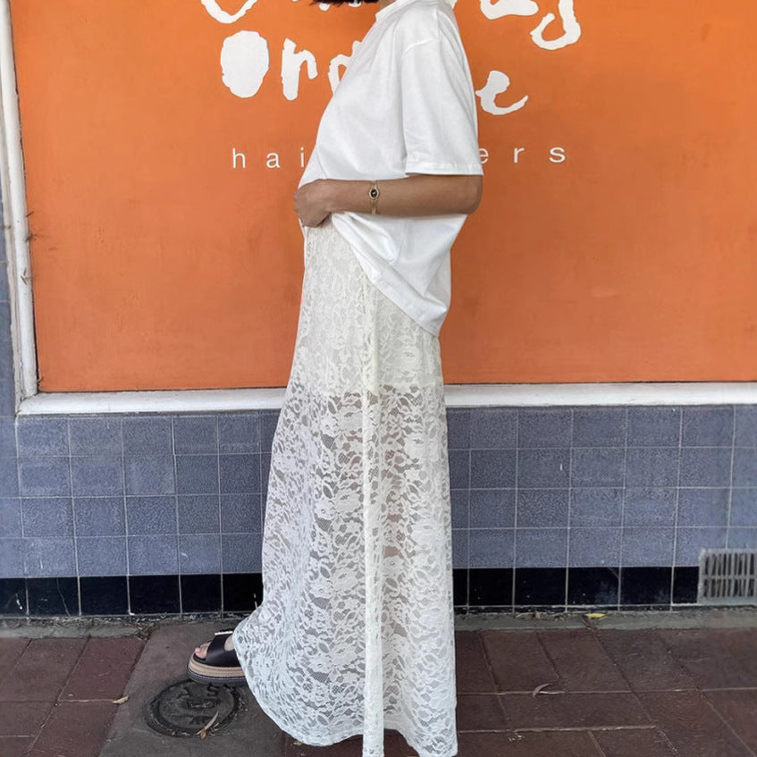 Women's Spring Jacquard Hollow Lace Fashion Sexy Skirts