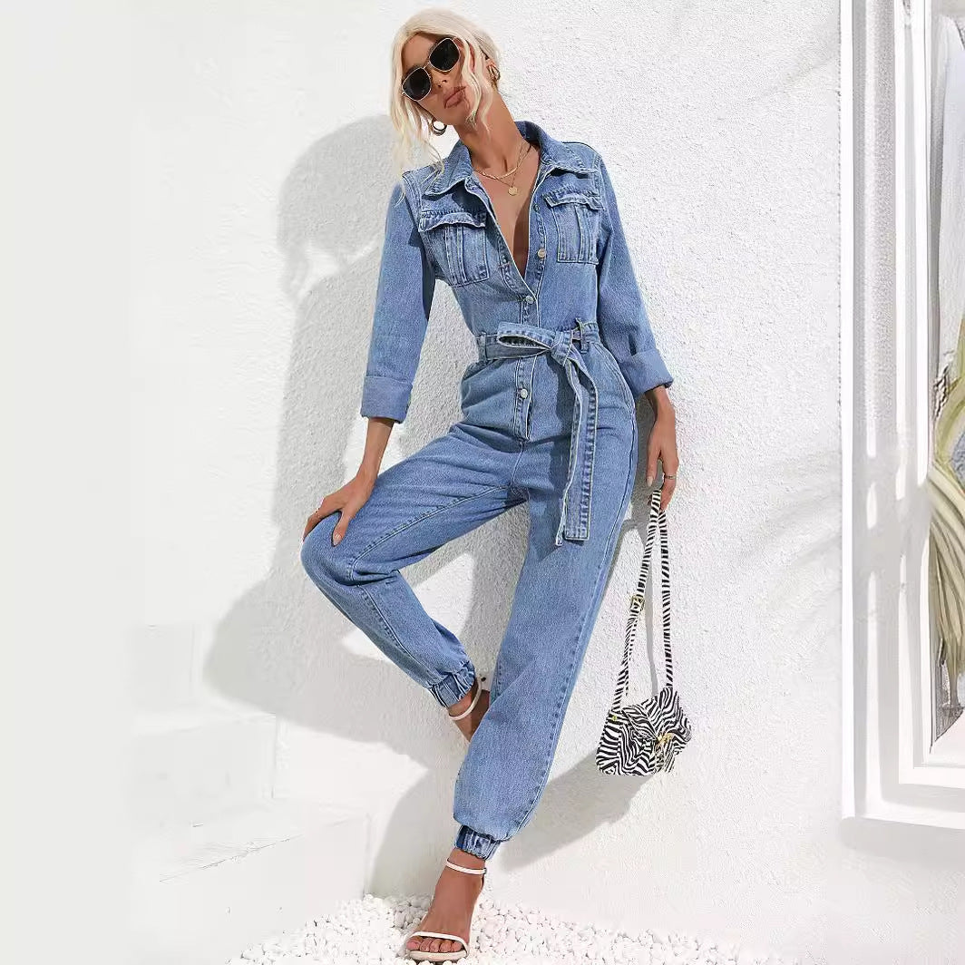 Women's Leisure Commute Slim Fit Overall Jumpsuits