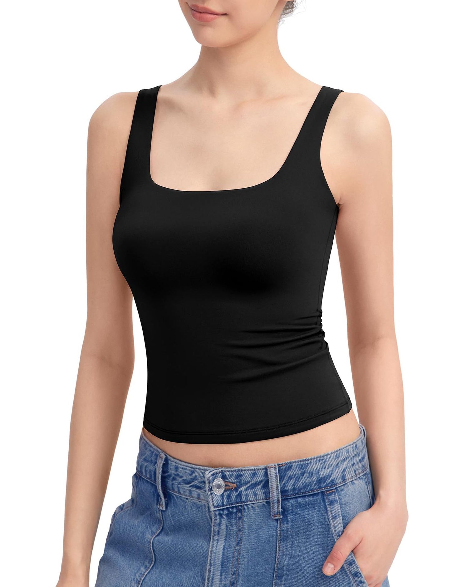 Women's Sexy Sling Square Collar Sleeveless Tops