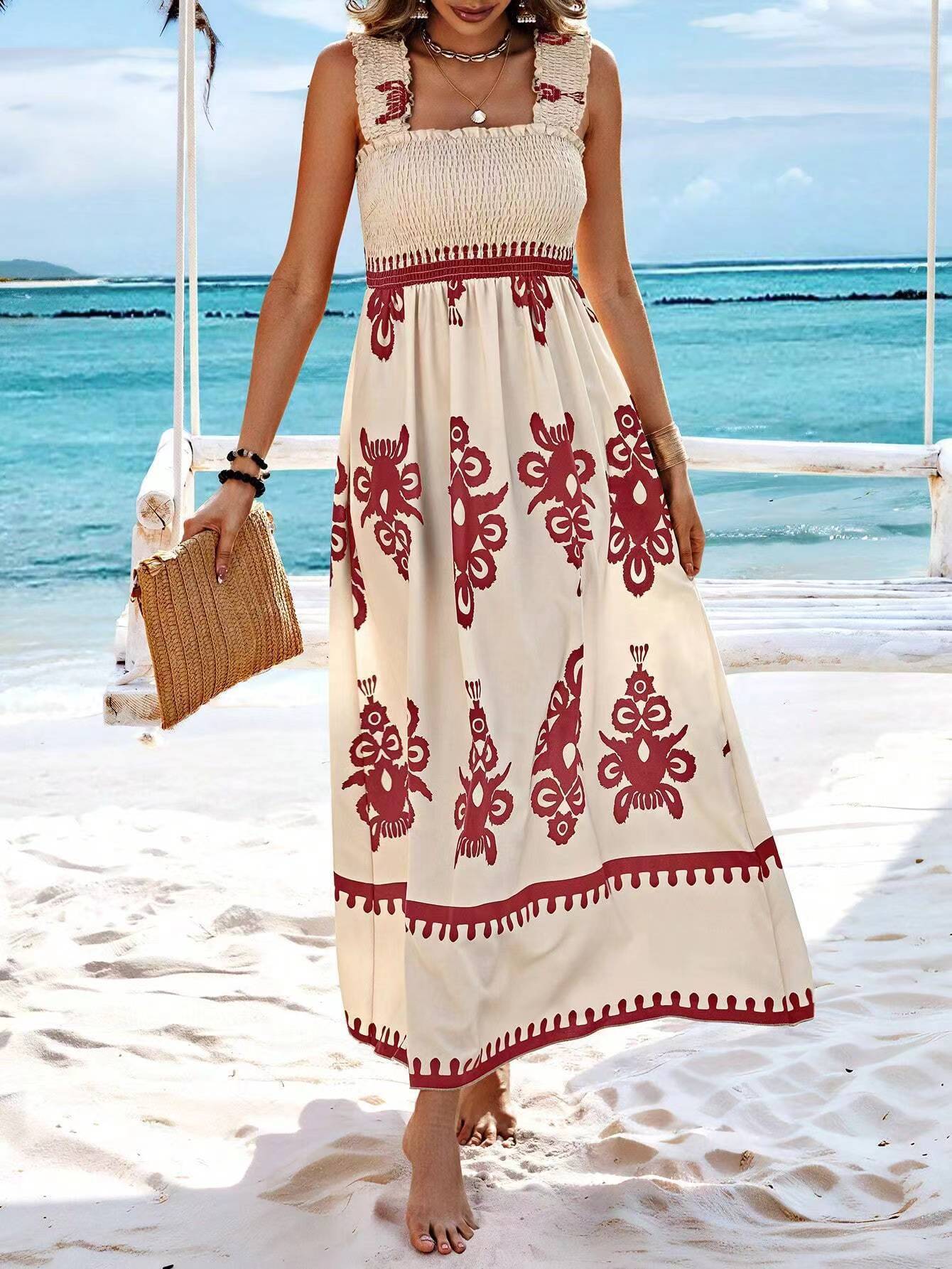 Women's Beach Dress Holiday Style Printing Dresses
