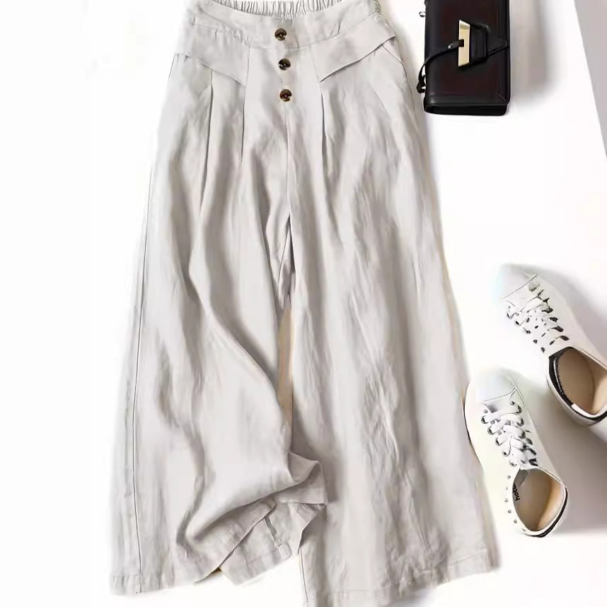 Women's Draping Loose Half Elastic High Waist Pants