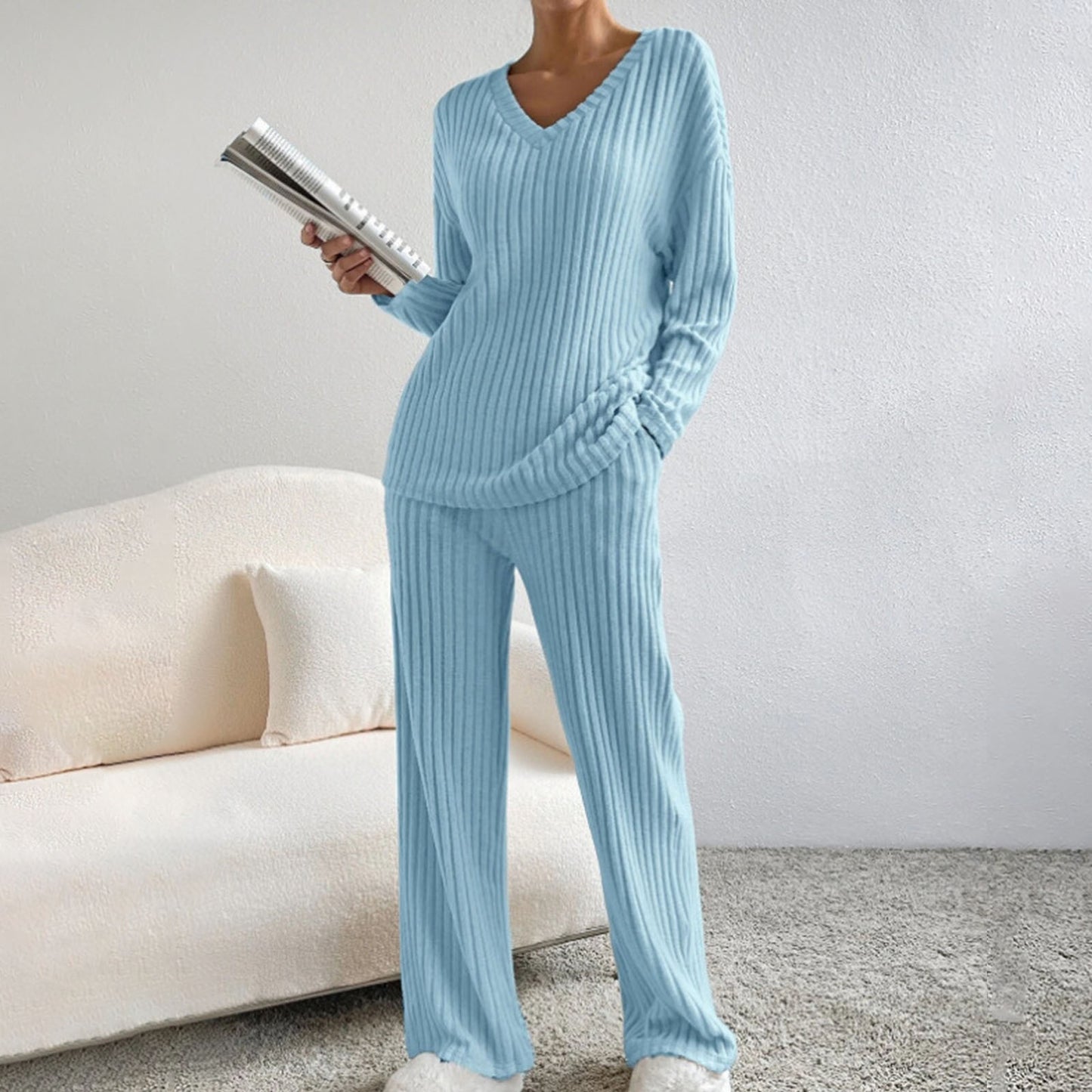 Women's Two-piece Fashion Casual Straight Loose Temperament Suits