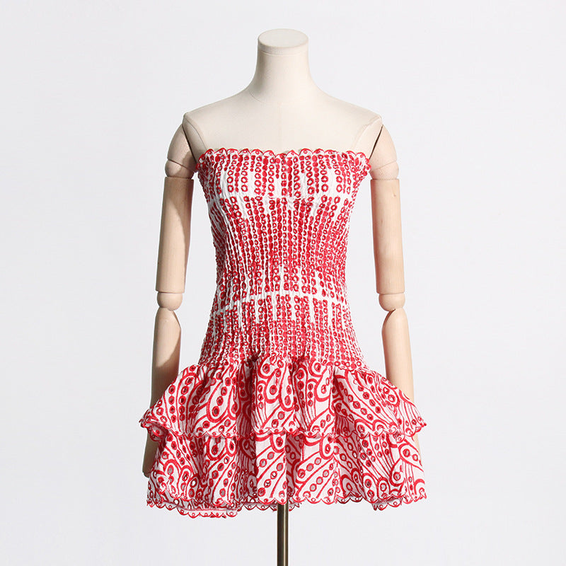 Women's Small Dress Autumn High-grade Bandeau Embroidery Shorts