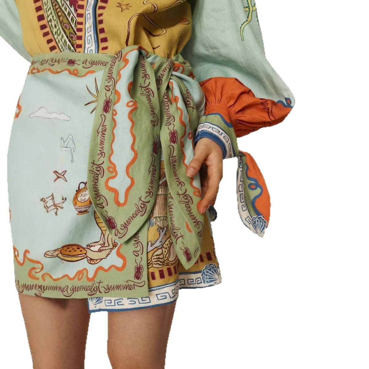 Fashion Casual Linen Shirt Collar Sheath Dress