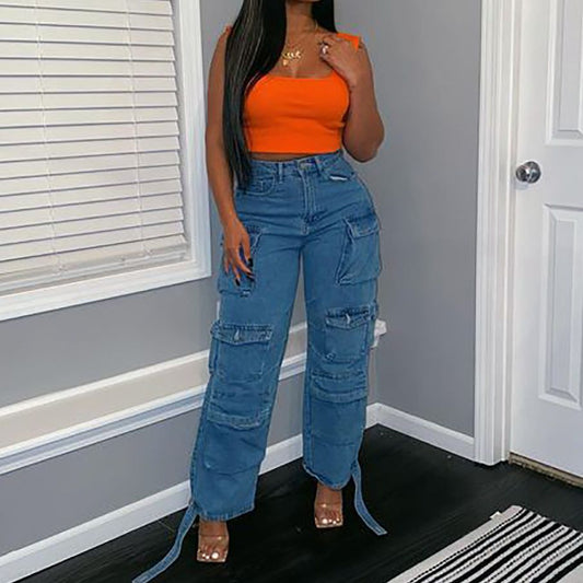 Women's Stylish Casual Trendy Washed Overalls Jeans