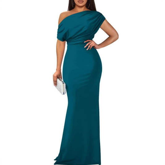Sleeveless Cold-shoulder High Sense Skinny Long Dresses