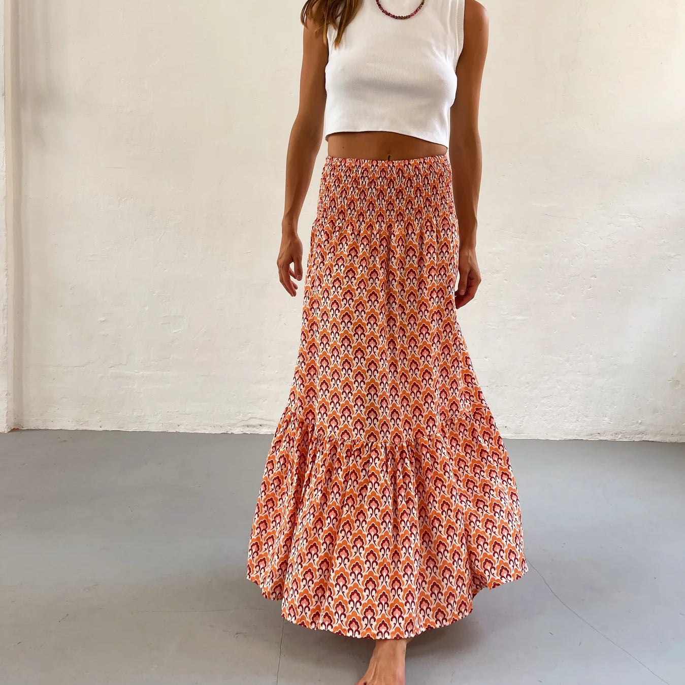 Women's Versatile With Pleated Big Hem Skirts