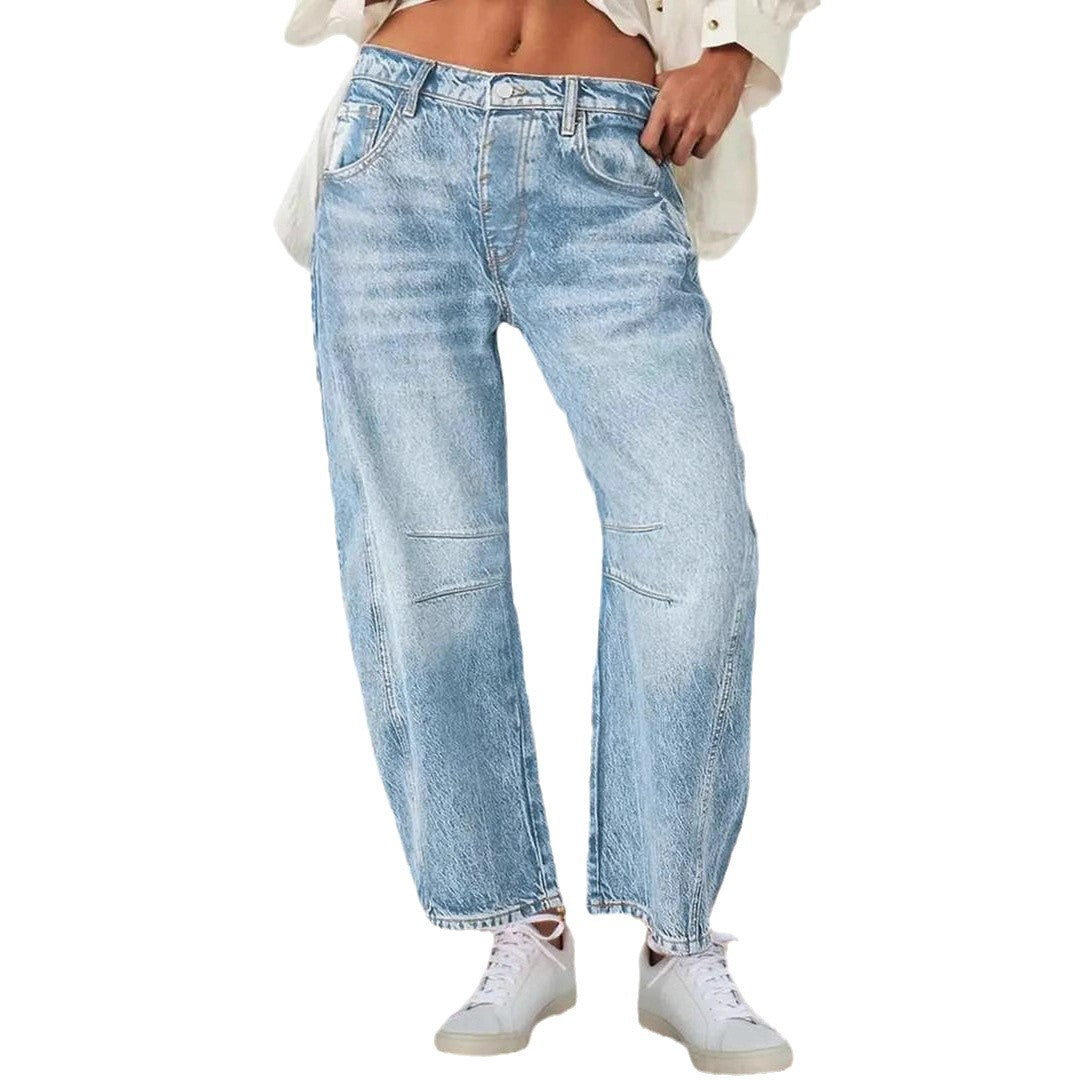 Women's Retro Banana Loose Machete Trousers Wide Jeans