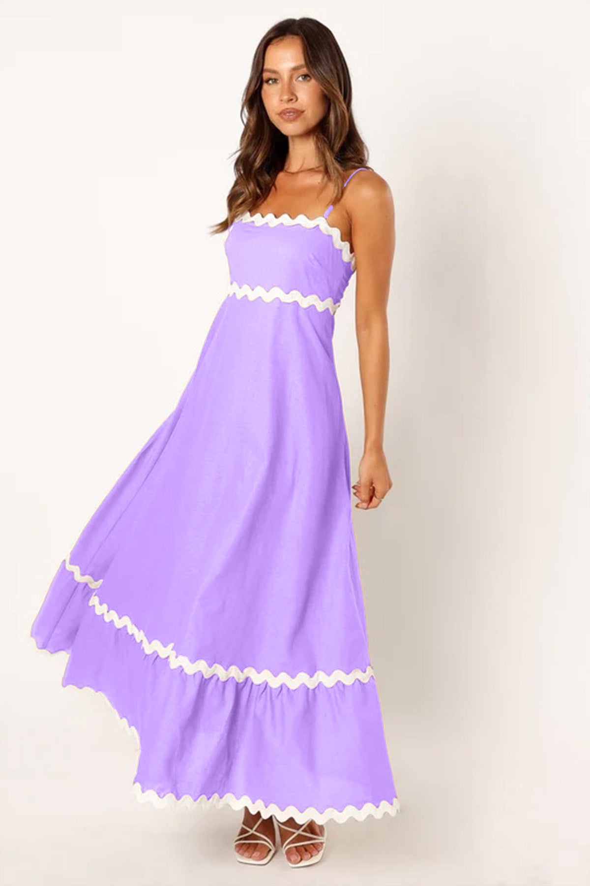 Color Lace Stitching Elegant Strap Tube Dresses