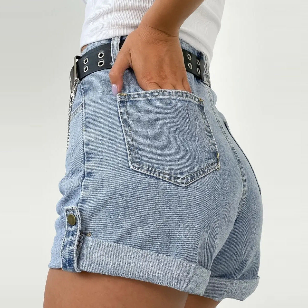 Women's Curling Straight Denim High Waist With Jeans