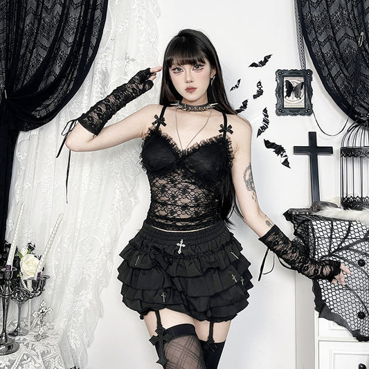 Triangle Cup Sling Spring Dark Easy Tops