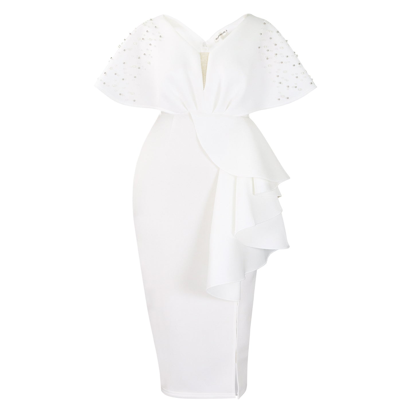 Summer Sexy Ruffled Bifurcated Rivet Beads Party Temperament Dress