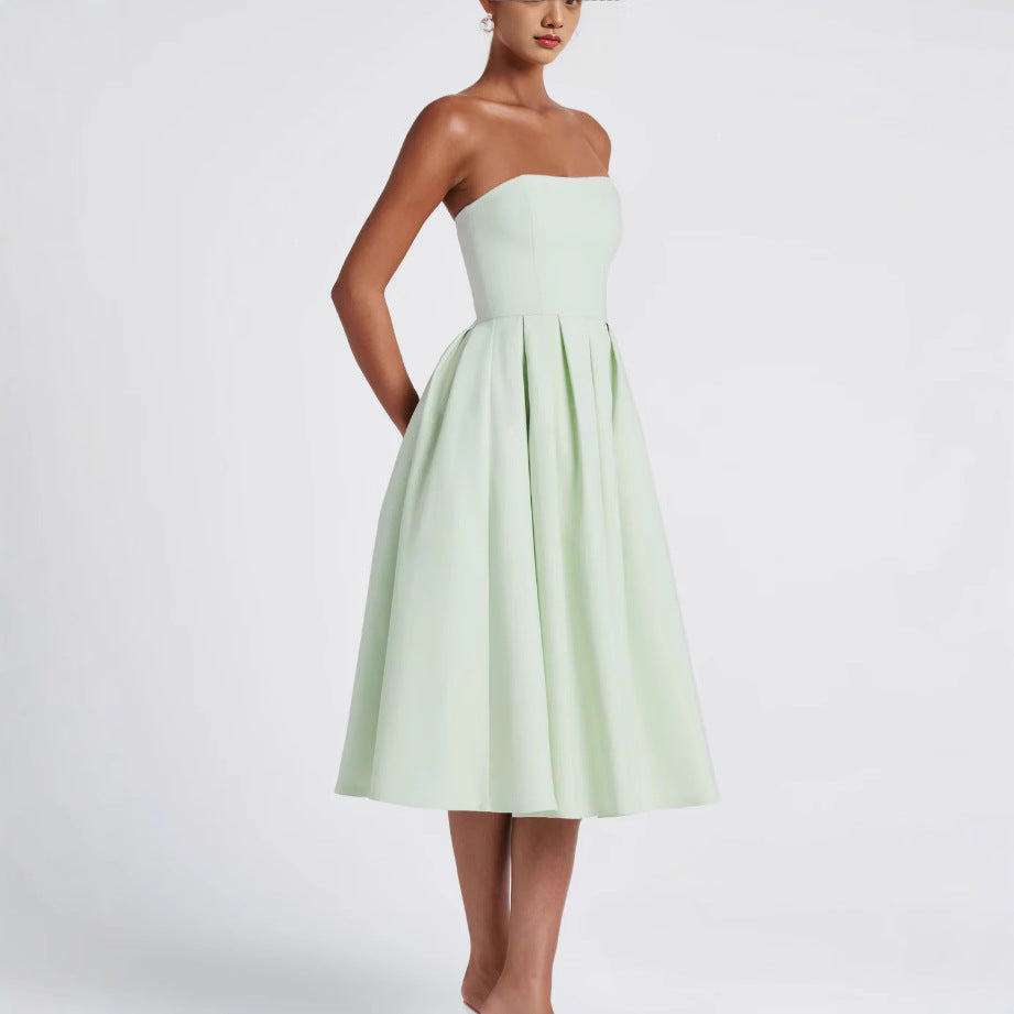 Women's Tube Dress For Summer Elegant Solid Dresses