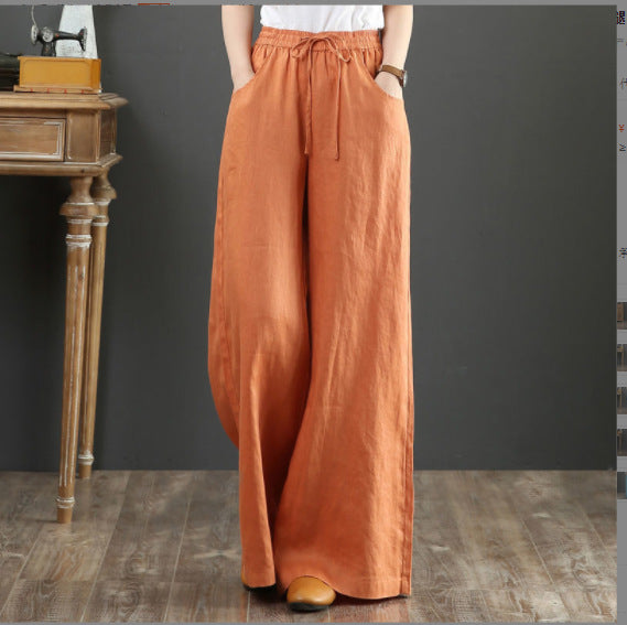 Women's Loose Fashionable Elegant Cotton Linen Trousers Pants