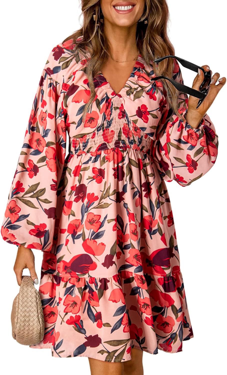 Sleeve Pleated Elastic Waist Casual Word Dresses