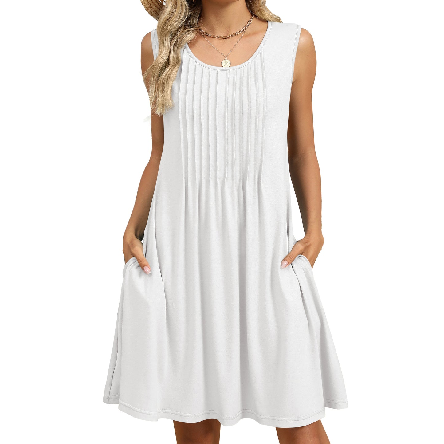 Women's Classic Printed Loose Pockets Dress Dresses