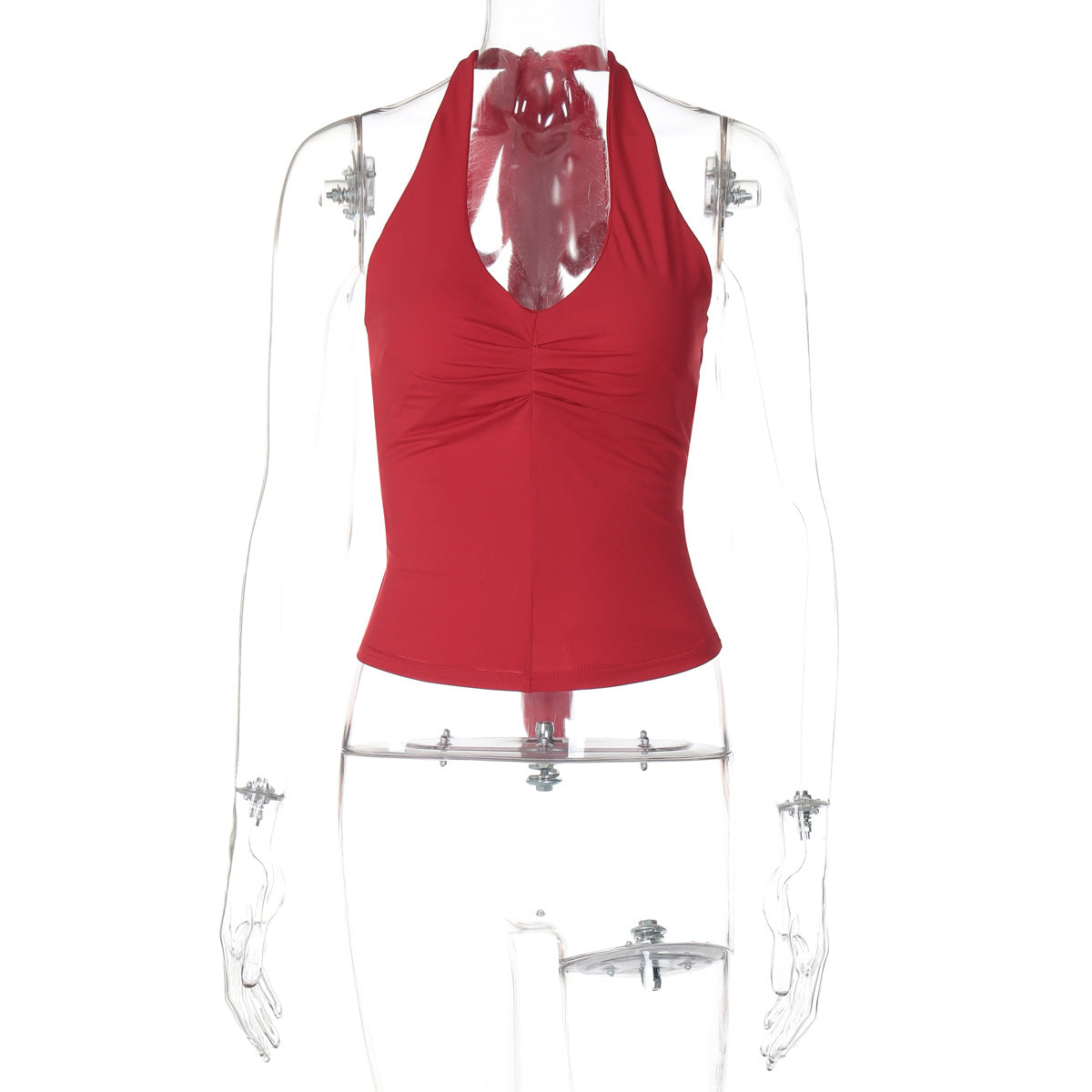 Women's Solid Color Halter Strap Slim Fit Tops