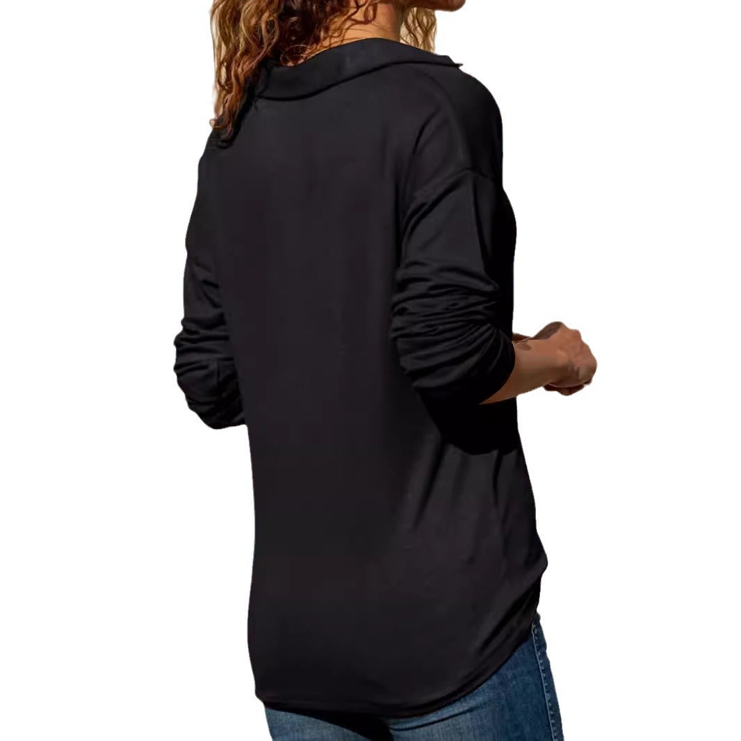Women's Autumn Casual Pure Color Warm Keeping Blouses