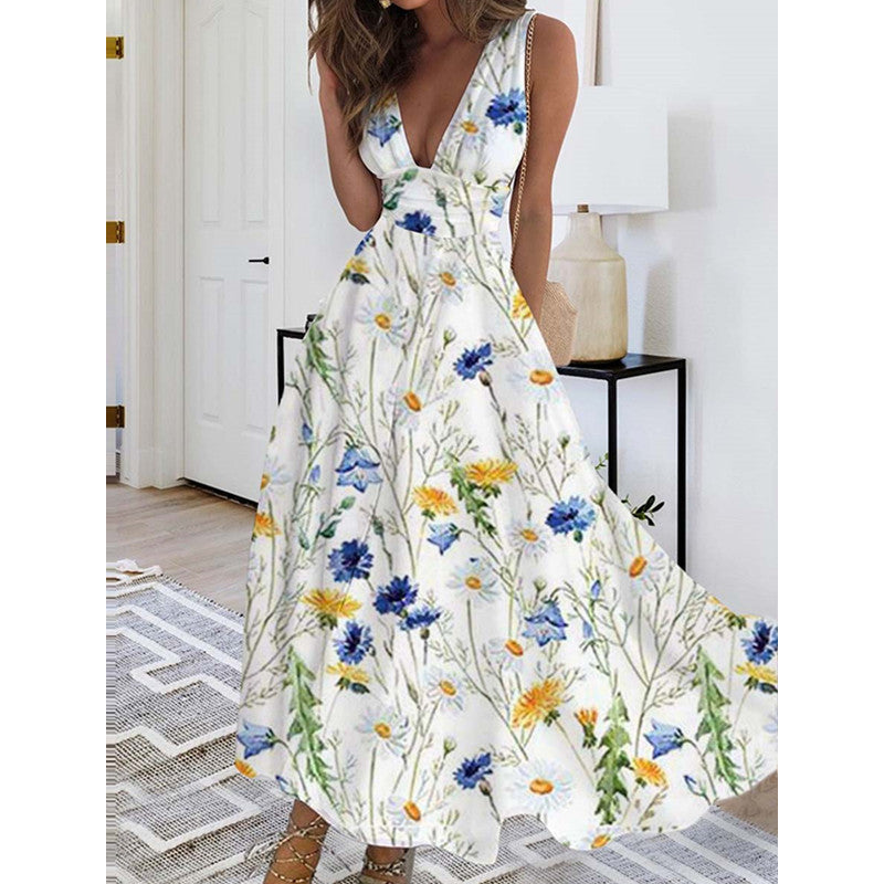 Women's Sleeveless Sexy High Waist Large Satin Dresses