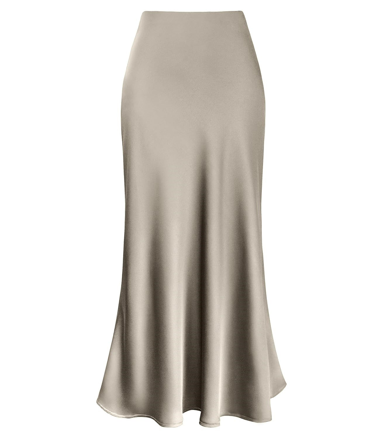 Women's Temperament Silky Texture Forged Surface Acetate Vertical High Skirts